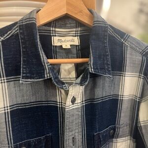 Madewell Blue Plaid Denim Shirt